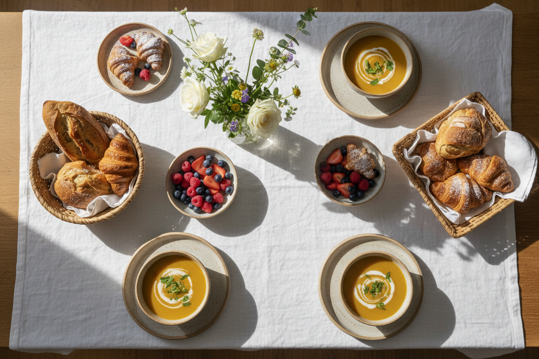 Casual Brunch Essentials: Soup Bowls, Dessert Bowls & Bread Baskets