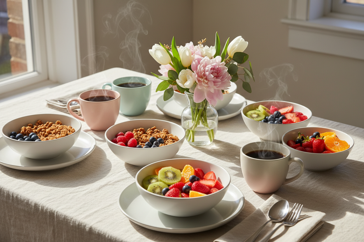 Weekend Brunch Essentials: Cereal Bowls, Fruit Bowls & Coffee Cups for a Fresh Start