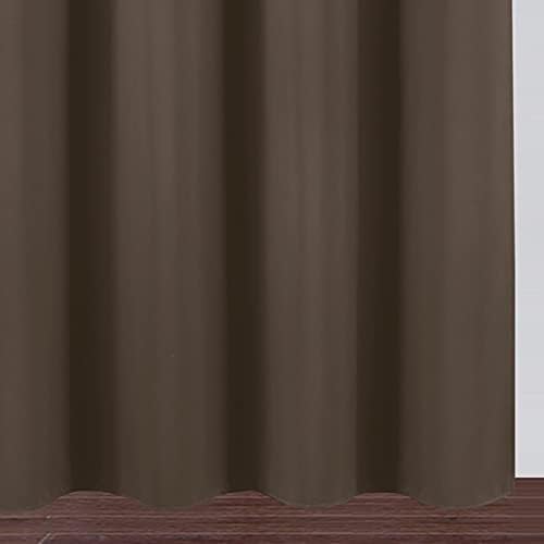 LEMOMO Chocolate Brown Thermal Blackout Curtains/38 x 63 Inch/Set of 2 Panels Room Darkening Curtains for Bedroom