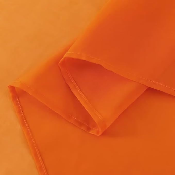 SpaceDresser Basic Rod Pocket Sheer Voile Window Curtain Panels Orange 2 Panels 52 Width 108 Inch Long for Kitchen Bedroom Children Living Room Yard(Orange,52 W x 108 L)