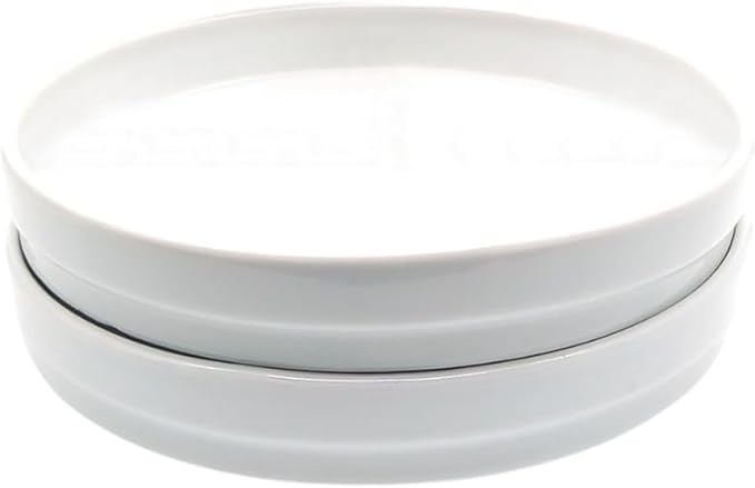 Elk and Friends Kids 7.8” Porcelain White Plates | Suitable for Babies/Toddlers | Microwave & Dishwasher Safe | Non Slip Dinnerware | Snack Dishes | 2 Pack