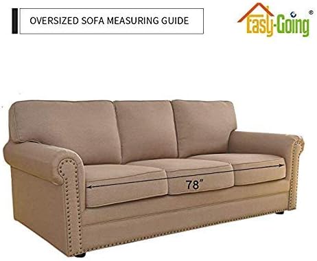 Easy-Going Reversible Oversized Couch Cover for 3 Cushion Couch Sofa Cover for Dogs Water Resistant Furniture Protector Cover with Foam Sticks for Pet Cat (Oversized Sofa, Taupe/Ivory)