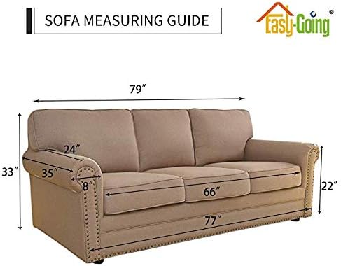 Easy-Going Reversible Couch Cover for 3 Cushion Couch Sofa Cover for Dogs Water Resistant Furniture Protector Cover with Foam Sticks Elastic Straps for Pet Cat (Sofa, Gray/Ivory)