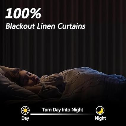Guken Red 100% Blackout Linen Curtains 72 Inch Length 2 Panels Set for Living Room Bedroom Back Tab/Rod Pocket Thermal Insulated Black Out Drapes Room Darkening Window Curtains 72 Inches Long