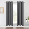 NICETOWN Bedroom Blackout Draperies Panels, Three Pass Microfiber Noise Reducing Thermal Insulated Solid Ring Top Window Curtains (Two Panels, 42 x 72 Inch, Gray)