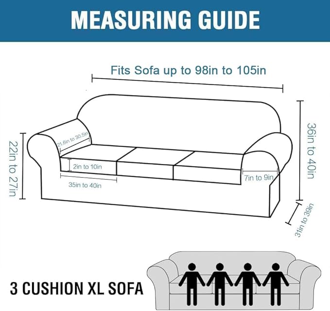 H.VERSAILTEX Velvet 4 Piece High Stretch Sofa Slipcover Cover Furniture Protector Form Fit Luxury Thick Velvet Extra Large Sofa Cover for 3 Cushion Couch Width Up to 105 Inch (XL Sofa, Deep Teal)
