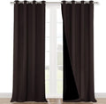 NICETOWN Full Shading Curtains 90 inches Long 2 Panels Set for Windows, Brown, Pack of 2, 52 inches W, Super Heavy-Duty Black Lined Blackout Curtains for Bedroom, Privacy Assured Window Treatment