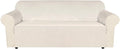 H.VERSAILTEX Stretch Sofa Covers Large Couch Covers Sofa Slipcovers Furniture Protector Soft with Non Slip Elastic Bottom, Feature Thick Comfy Rich Velour (XL Sofa, Ivory)