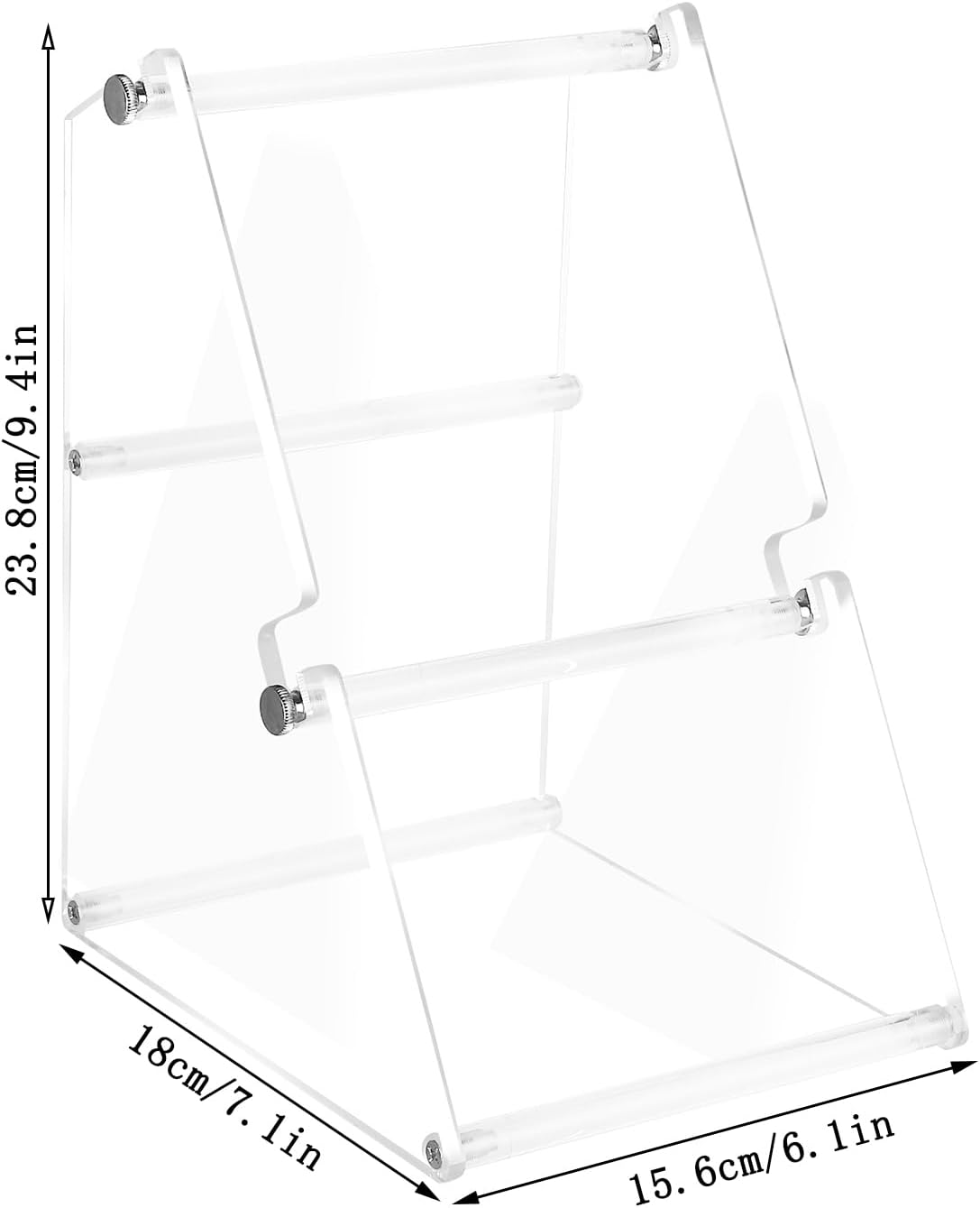 (2 Tier Acrylic Label Paper Stand) Label Roll Holder for Rolls and Fanfold Labels,Acrylic Label Holder for Thermal Printer,Desktop Label Printer Holder for Home,Office,Study,Small Business