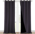NICETOWN Full Shading Curtains for Windows, Greyish Purple, Pack of 2, 52" W x 95" L, Super Heavy-Duty Black Lined Blackout Curtains for Bedroom, Privacy Assured Window Treatment