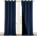 NICETOWN Full Shading Curtains 90 inches Long 2 Panels Set for Windows, Super Heavy-Duty Black Lined Blackout Curtains for Bedroom, Privacy Assured Window Treatment (Navy Blue, 52 inches W)