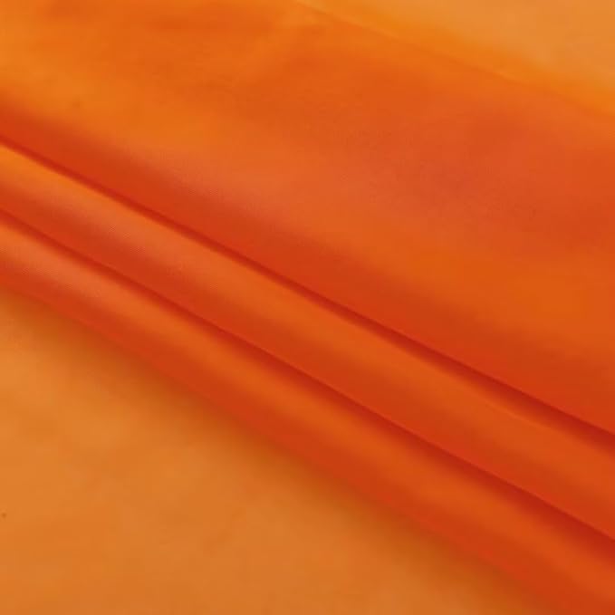 SpaceDresser Basic Rod Pocket Sheer Voile Window Curtain Panels Orange 1 Pair 2 Panels 52 Width 36 Inch Long for Kitchen Bedroom Children Living Room Yard（Orange, 52W x 36L）
