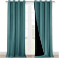 NICETOWN 100% Blackout Blinds, Set of 2, 46" x 96", Sea Teal, Laundry Room Decor Window Treatment Curtains for Large Patio Sliding Door, Thermal Insulated Curtains for Bedroom