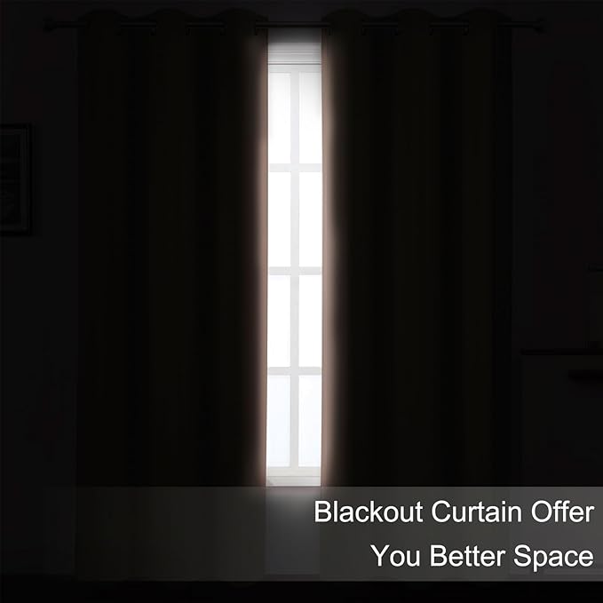 LEMOMO Blush Thermal Blackout Curtains/42 x 95 Inch/Set of 2 Panels Room Darkening Curtains for Bedroom
