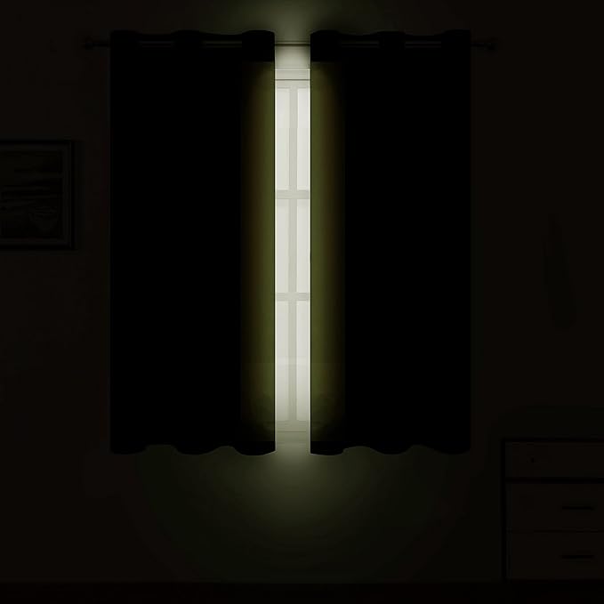 LEMOMO Olive Green Thermal Blackout Curtains/52 x 54 Inch/Set of 2 Panels Room Darkening Curtains for Bedroom