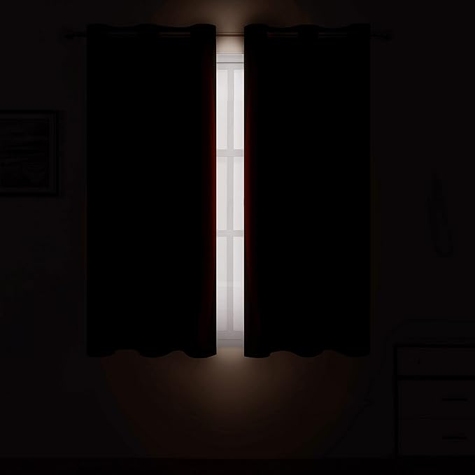 LEMOMO Chocolate Brown Thermal Blackout Curtains/52 x 54 Inch/Set of 2 Panels Room Darkening Curtains for Bedroom