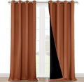 NICETOWN 100% Blackout Blinds, Set of 2, 46" x 102", Burnt Orange, Laundry Room Decor Window Treatment Curtains for Large Patio Sliding Door, Thermal Insulated Curtains for Bedroom
