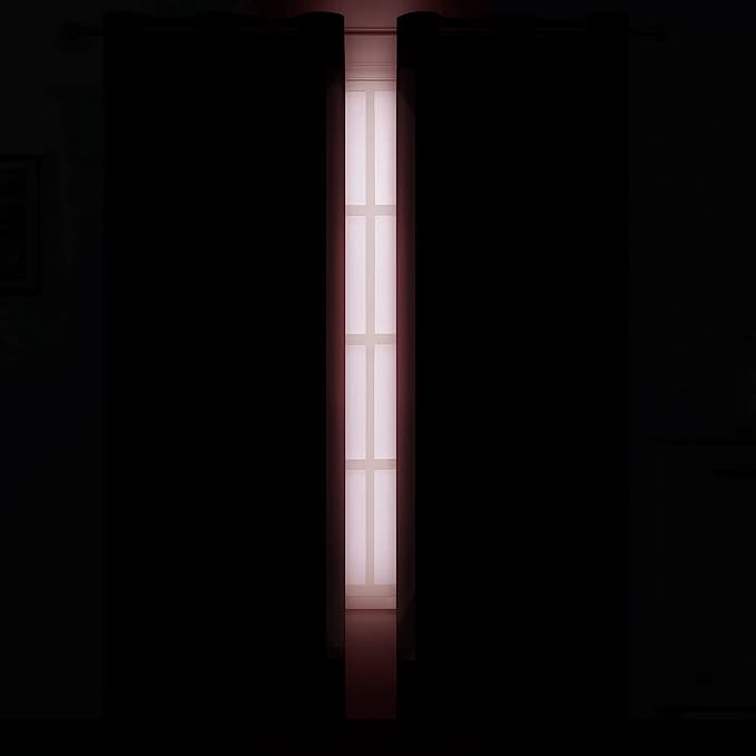 LEMOMO Red Thermal Blackout Curtains/38 x 84 Inch/Set of 2 Panels Room Darkening Curtains for Bedroom
