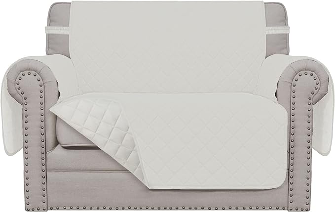 Easy-Going Oversized Chair Sofa Slipcover Reversible Sofa Cover Water Resistant Couch Cover Furniture Protector Cover with Elastic Straps for Pets Dog (Oversized Chair, Ivory/Ivory)