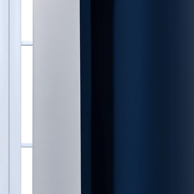 Yakamok Blue Ombre Curtains Room Darkening Grommet Curtains for Bedroom, Light Blocking Thermal Insulated Window Drapes for Living Room(2 Panels, 62x84 Inch)