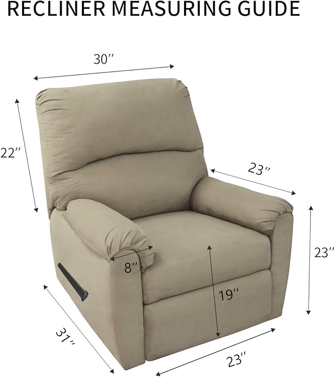 PureFit Super Stretch Chair Sofa Slipcover with Pocket – Spandex Non Slip Soft Couch Sofa Cover, Washable Furniture Protector with Elastic Bottom for Kids, Pets （Recliner, Camel）
