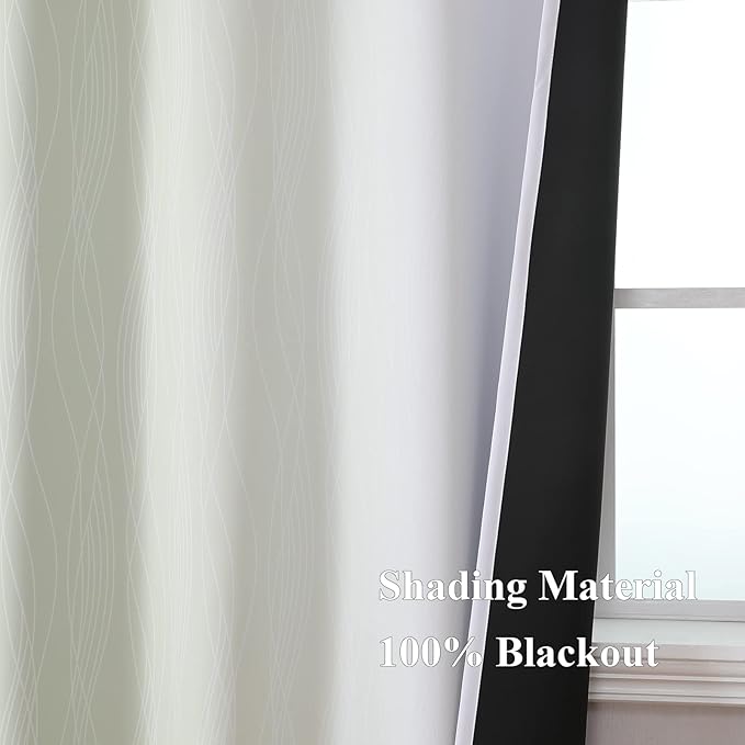 Estelar Textiler Sage Green and Greyish White Ombre Short Blackout Cafe Curtains 36 Inch Length, Thermal Insulated Grommet Small Half Window Drapes for Kitchen/Basement/RV Camper, 52Wx36L, 2 Panels