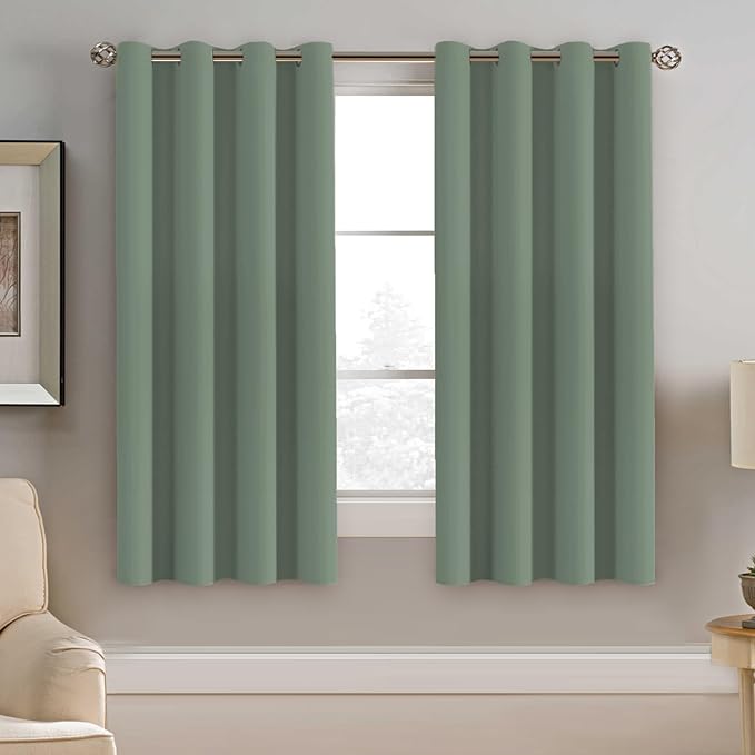 H.VERSAILTEX Blackout Curtain for Bedroom Thermal Insulated Window Treatment Curtain Extra Long 63 inch Length Energy Saving Solid Grommet Top Blackout Drape, One Panel, Green Bay, 52" W x 63" L