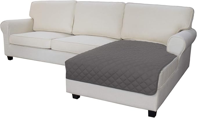 Easy-Going Sectional Couch Covers for Dogs L Shape Sofa Cover Reversible Sofa Slipcover Chaise Lounge Cover Furniture Protector Cover for Pets Dog Cat (42 x 52 inches, Gray/Gray)