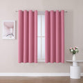 ChrisDowa Grommet Room Darkening Curtains for Bedroom and Living Room - 2 Panels Set Thermal Insulated Blackout Curtains (Pink, 52W x 63L)
