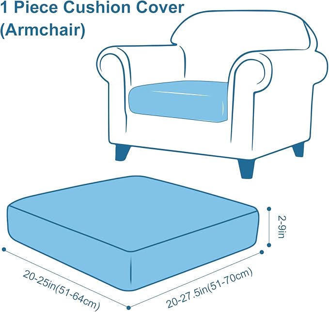 Smiry Printed Couch Cushion Covers, Stretch Soft Couch Covers for Sofa, Washable Non-Slip Sofa Slipcover Furniture Protector for Indoor and Outdoor (1 Pack, Taupe)