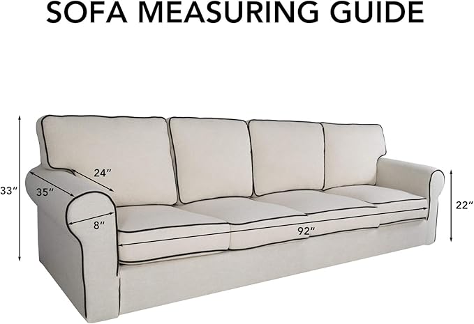 PureFit Super Stretch 4 Seater Sofa Slipcover – Spandex Non Slip Soft Couch Sofa Cover, Washable Furniture Protector with Non Skid Foam and Elastic Bottom for Kids, Pets （XX Large, Navy）