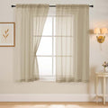 Taupe Sheer Curtains 63 Inch Length 2 Panels, Voile Sheer Curtain for Living Room, Breathable Light Filtering Modern Window Treatments, Soft Fabric Dual Rod Pocket Drapes, 2x42Wx63L Inches