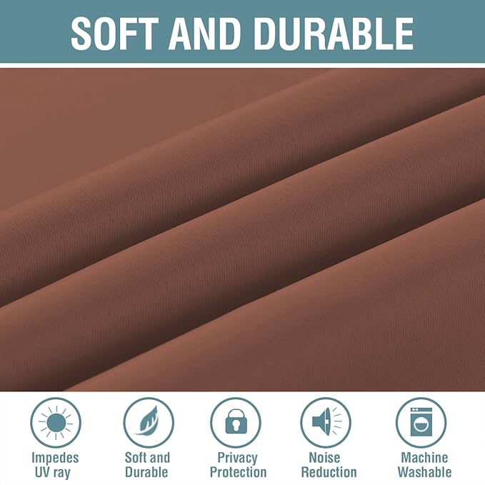 H.VERSAILTEX Blackout Curtain for Bedroom Thermal Insulated Window Treatment Curtain Extra Long 63 inch Length Energy Saving Solid Grommet Top Blackout Drape, One Panel, Washed Spice, 52" W x 63" L