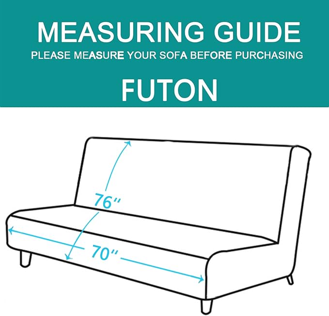 U-NICE HOME Futon Sofa Covers Reversible Sofa Slipcover Armless Couch Cover Furniture Protector Water Resistant (Futon, Light Camel/Beige)