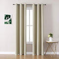 ChrisDowa Grommet Room Darkening Curtains for Bedroom and Living Room - 2 Panels Set Thermal Insulated Blackout Curtains (Beige, 42W x 84L)