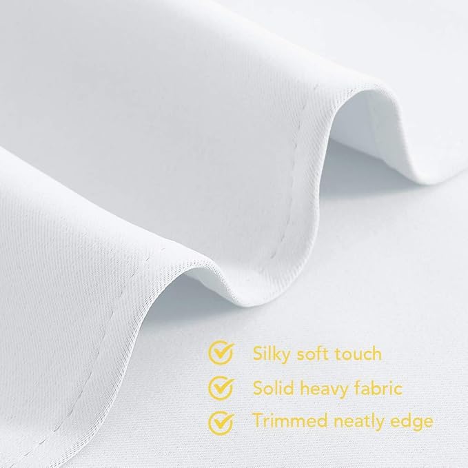 NICETOWN White Room Darkening Draperies and Curtains, Set of 2, 34 by 70 Inch, Home Fashion Energy Saving Grommet Top Room Darkening Drape Panels for Bedroom