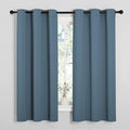 NICETOWN Smoky Blue Blackout Curtains 63 inches Length for Kitchen, 2 Panels, 34" Wide, Thermal Insulated Decoration Drapes for Small Window