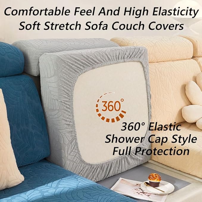 Soothing Home Sofa Covers, Sofa Hero Covers, Wear-Resistant Universal Couch Covers Washable Stretch Sectional Couch Cushion Covers (Metal Grey,Back Cover M)