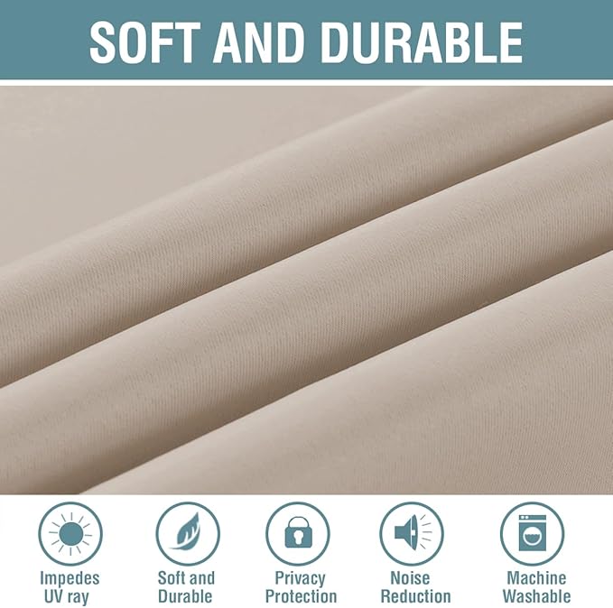 H.VERSAILTEX Blackout Patio Curtains 100 x 108 Inches for Sliding Door Extral Wide Blackout Curtain Panels Thermal Insulated Room Divider - Grommet Top, 9' Tall by 8.5' Wide - Fog