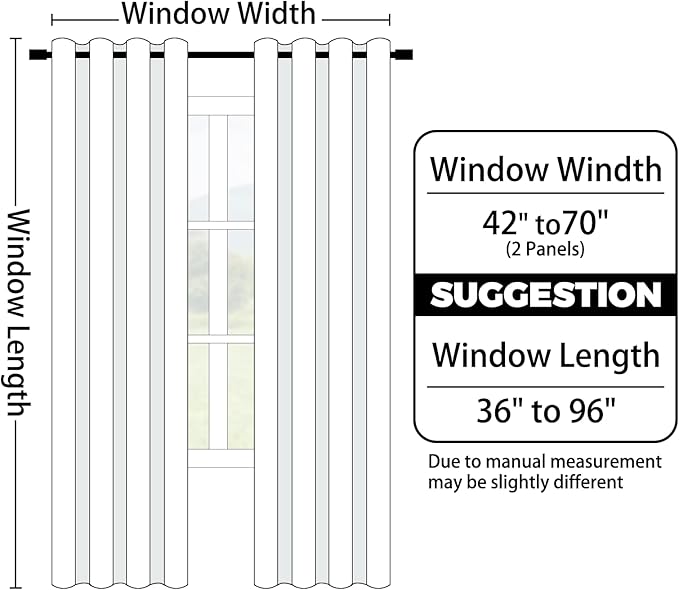 Yakamok Blue and Greyish White Ombre Curtains, Room Darkening Gradient Color Curtains for Bedroom, Light Blocking Thermal Insulated Window Drapes for Living Room(2 Panels, 52x36 Inch)