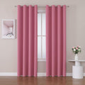 ChrisDowa Room Darkening Curtains 108 Inches Long 2 Panels Set for Living Room, Grommet Thermal Insulated Blackout Curtains for Bedroom (Pink, 52 x 108 Inch)