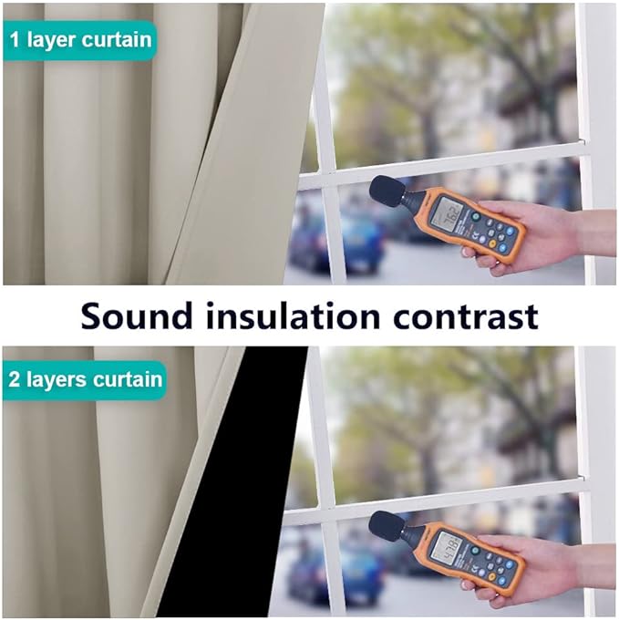 NICETOWN Natural 100% Blackout Lined Curtains, 2 Thick Layers Completely Blackout Window Treatment Panels Thermal Insulated Drapes for Kitchen (1 Pair, 42" Width x 63" Length Each Panel)