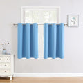 ChrisDowa Small Window Curtains for Kitchen and Bedroom - Grommet Short Thermal Insulated Room Darkening Curtains (2 Panels, Sky Blue, 42 x 36 Inch)