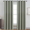 H.VERSAILTEX Sage Green Curtains/Drapes Blackout for Bedroom Room Darkening Thermal Curtains for Living Room Noise Reducing Sound Proof Solid Grommet Curtain (One Panel, Light Sage, 52" W x 90" L)