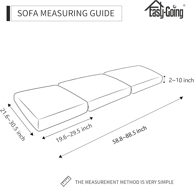 Easy-Going Stretch Individual Chair Couch Cushion Cover Sofa Cushion Furniture Protector Sofa slipcover Soft Flexibility with Elastic Bottom (3-Piece Sofa Cushion Cover, Chocolate)