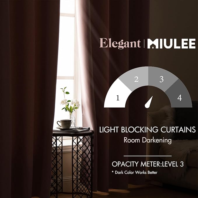 MIULEE Blackout Curtains 96 Inches Long for Bedroom Living Room Thermal Insulated Room Darkening Grommet Top Solid Light Blocking Drapery Set of 2 Window Panels Baby Pink