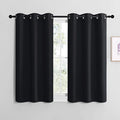NICETOWN Blackout Curtain Panels for Bedroom, Black, 2 Panels, W29 x L30-inch, Thermal Insulated Grommet Top Blackout Draperies and Drapes for Basement