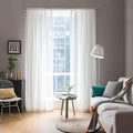 MIULEE 2 Panels Solid Color White Sheer Window Curtains Elegant Window Voile Panels/Drapes/Treatment for Bedroom Living Room (54 X 95 Inches White)