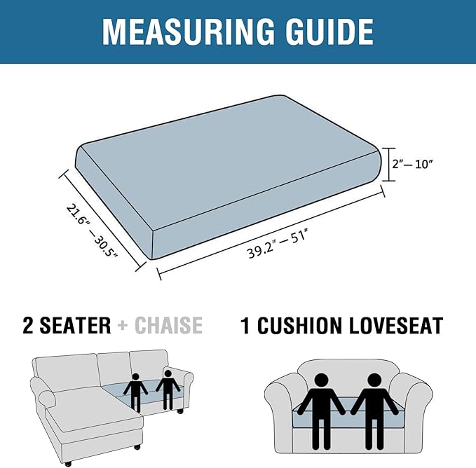 H.VERSAILTEX Velvet Stretch Individual Loveseat Couch Cover Plush Slipcover for Sofa Furniture Protector Seat Cover (1 Piece Loveseat Cushion Cover, Grey)