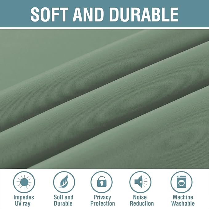 H.VERSAILTEX Blackout Curtain for Bedroom Thermal Insulated Window Treatment Curtain Extra Long 63 inch Length Energy Saving Solid Grommet Top Blackout Drape, One Panel, Green Bay, 52" W x 63" L